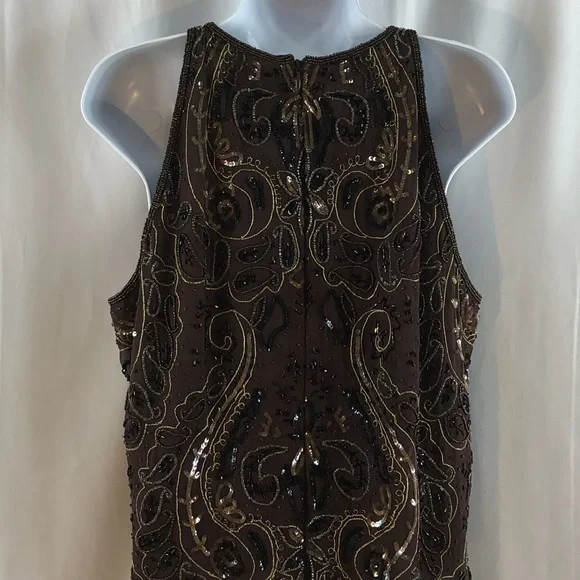 Papell Boutique Evening Silk beaded Vintage Tank top L - Picture 10 of 16